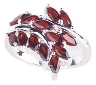 Sterling 1.65 ct tw Garnet Leaf Motif Ring —