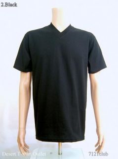  size 2XL PROCLUB mens plain BLACK V neck T shirts blank PRO CLUB XXL