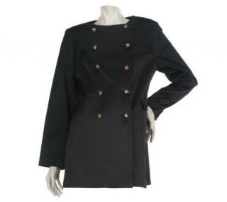 Joan Rivers Jewel Neck Double Breasted Trench Coat   A221517