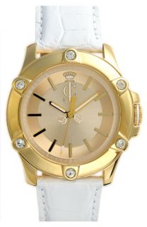 Juicy Couture Round Leather Strap Watch