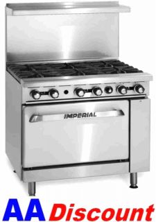 New Imperial 36 Commercial 6 Open Burner 1 Oven Gas Range Stove Model