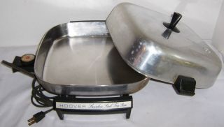 vtg HOOVER electric skillet fry pan slow cook heavy duty stainless
