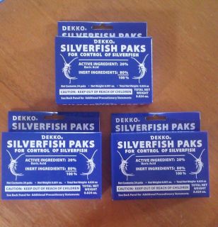 Silverfish Paks Pest Control Boric Acid Bait 24 Baits per Box