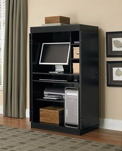NEW Black Computer Armoire Laptop Desk Home Office Hutch TV Stand FREE