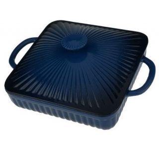 Technique Enameled Cast Iron 10 Square Ribbed Everyday Pan —