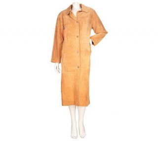 Centigrade Petite Washable Suede Fully Lined Long Coat —