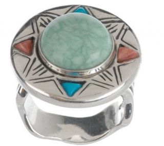 VeronicaBenally Sterling Sunray Design Multi Gemstone Ring —