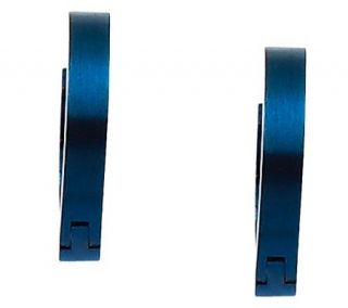 Steel by Design Blue Plated 1/2 Hoop Earrings —