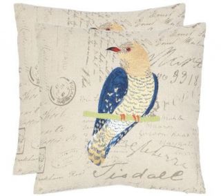 Safavieh Set of 2 18x18 Papilio Parrot Applique Pillows —