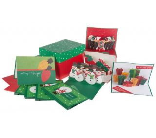 Set of 30 Pop Up Holiday Greeting Cards with StorageBox   H17424