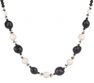 Lee Sands Black Kukui Nut & White Coral 24 Necklace —