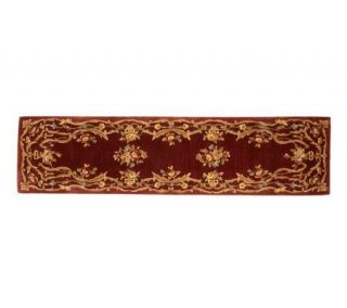 Royal Palace Floral Ribbon 23 X 9 Handmade Wool Runner —