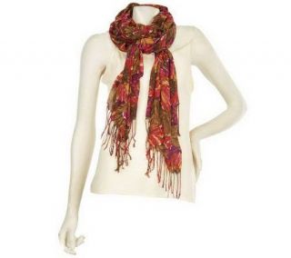 Isaac Mizrahi Live 28x72 Arizona Floral Scarf with Fringe