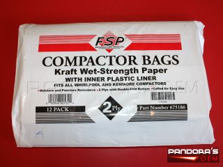 Whirlpool FSP 12 Pack Trash Compactor Bags 675186 New