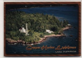 Copper Harbor Lighthouse Lake Superior MI Postcard