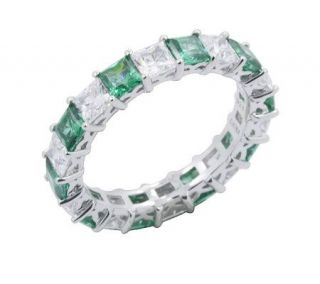 Epiphany Diamonique & Created Emerald 2.30 cttwBand Ring —