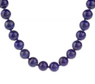 Artisan Crafted Sterling 20 Lapis Bead Necklace —