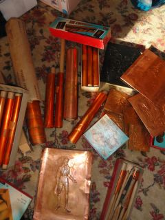 Vintage The Coppersmith Sheets of Copper with Molds Lot