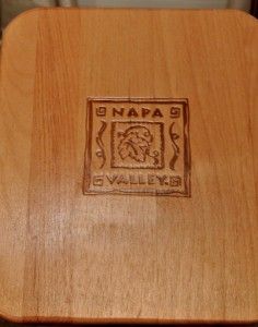 Vintage Napa Valley Wooden Rack w Sliding Divider CD DVD Book Cookbook