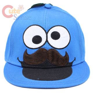 Sesame Street Cookie Monster Mustache Flex Fit HatTeen/Adult