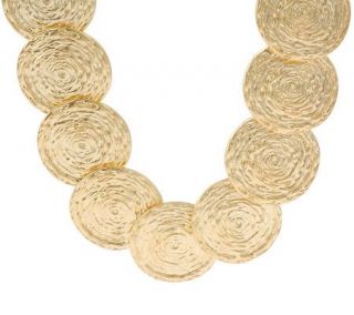 Kenneth Jay Lanes Textured Circle Link 21 Necklace —