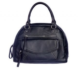 Tignanello Pebble Leather Double Handle Satchel with Removable Strap 