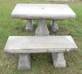 Concrete Patio Table Set 42 x 25x with Hole for Unbrella