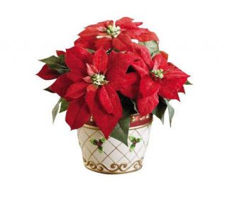 Silk Poinsettia Centerpiece by 1 800 Flowers —