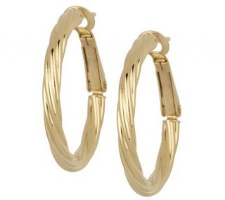 inch Twisted Hoop Omega Backs Earrings 18K Gold —