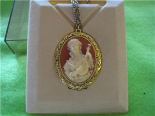 vintage corday cameo perfume locket necklace pendant