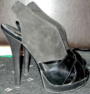   Leather Suede Platform Bootie Sandals Great Condit 100 Authentic