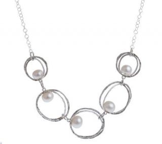Or Paz Sterling 18 Cultured Pearl Frontal Necklace —