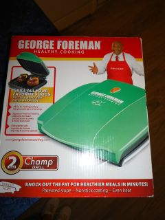 GROO36G George Foreman Healthy Cooking CHAMP Indoor Grill NEW in box