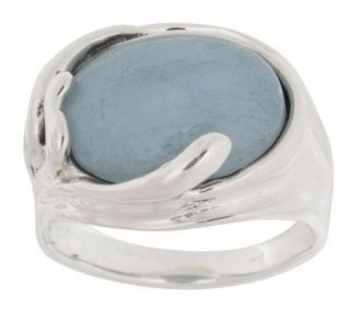 Hagit Gorali Sterling Limited Edition MilkyAquamarine Polished Ring 