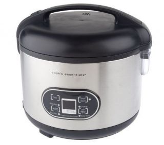 CooksEssentials 10 Cup Digital Stainless Steel Nonstick Rice Cooker 