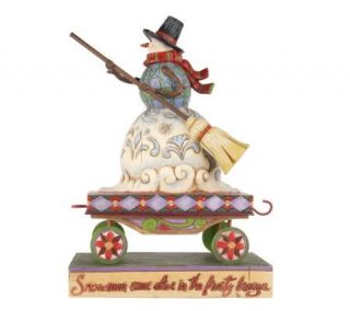Jim Shore Heartwood Creek Christmas Train Snowman Figurine —