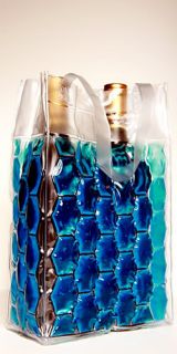 Cool Sack Wine Tote Gel Filled Freeze 2 Bottle Chill Bag PVC Plastic