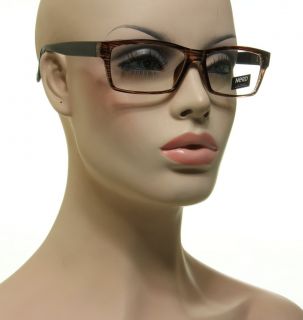 Cool Fashion Nerd Glasses Rectangle Black Brown Clear Frame Eyeglasses