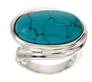 Turquoise Bold Polished East/West Sterling Ring   J275821