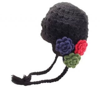 Nirvanna Designs Womens Crochet 3 Flower Earflap Hat —