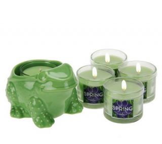 Slatkin & Co. Frog Luminary w/5 1.6oz Mini Candles —