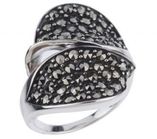 Suspicion Sterling Marcasite Bypass Ring —