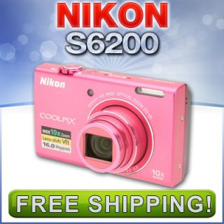 Nikon Coolpix S6200 Pink 16 MP 2 7 LCD 10x Zoom Digital Camera 26277