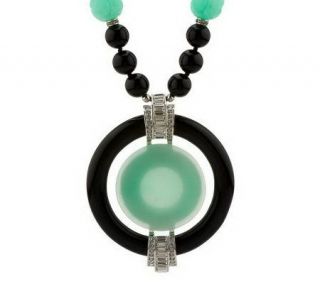 Kenneth Jay Lanes Deco Inspired Bead & Disc 34 Necklace —