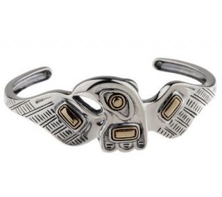 Smithsonian Sterling/Brass Raven Design Cuff Bracelet —