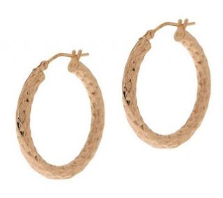 EternaGold 1 Diamond Cut Hoop Earrings 14K Gold   J272227
