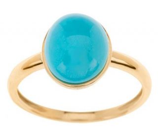 Oval Sleeping Beauty Turquoise Ring 14K Gold —