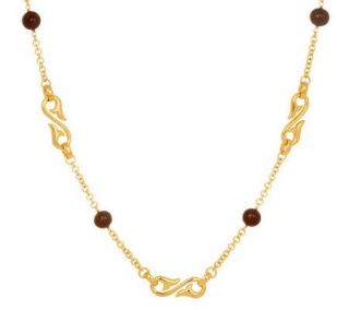 Rr2 Rotenier 14K Clad 28 Esmeralda Pearl Necklace —