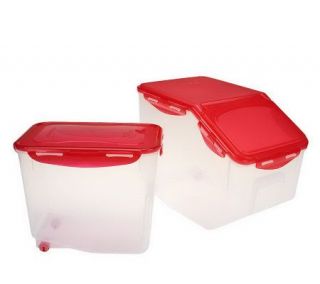 Lock & Lock Set of 2 Bulk Storage Wheel Bins —