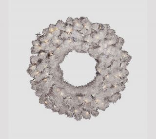 30 Prelit Crystal White Spruce Wreath by Vickerman —